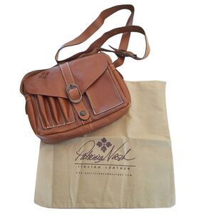 Patricia Nash Crossbody NWT Italian Leather Flap Bag Rustic Tan with Dust Cover